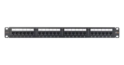 Патч-панель NIKOMAX ESSENTIAL NMC-RP24UD2-ES-1U-BK, 19", 1U, 24 порта, Cat.5e, черная