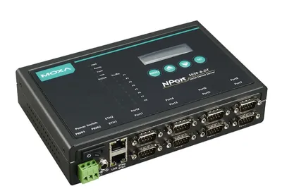 8-портовый преобразователь RS-232/422/485 в Ethernet в настольном исполнении с разъёмами DB9-Male