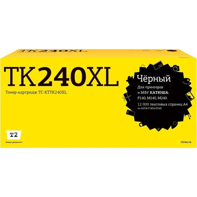 Картридж T2 TC-KTTK240XL для Катюша P140/M140/M240, чёрный, 12000 стр.