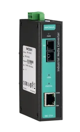 Медиаконвертер MOXA IMC-21A-S-SC-T, 10/100BaseTX в 100BaseFX, одномодовый, -40..75°C