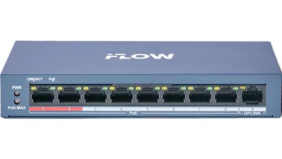Коммутатор iFlow F-SW-EU209POE-V/L, неуправляемый, 8×100M PoE, 1×100M uplink, 60W PoE