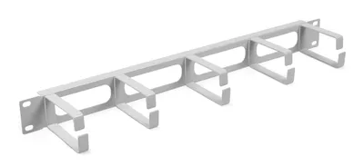 Кабельный органайзер Cabeus JB08-1U-GY, 19" 1U, 5 колец, металл, серый RAL7035