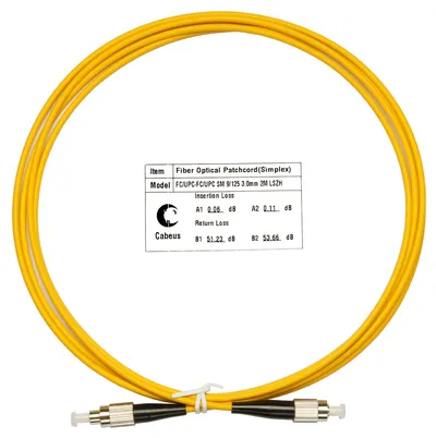 Патч-корд оптический Cabeus FOP(s)-9-FC-FC-2m, simplex FC-FC, 9/125 SM, 2 м, LSZH