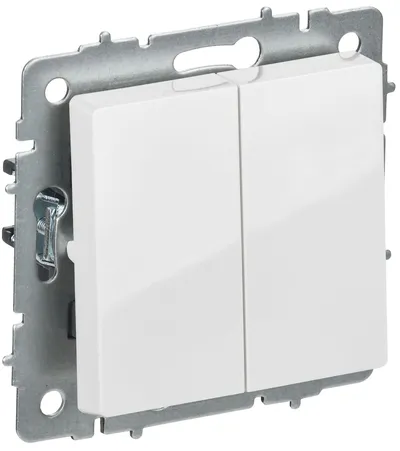 Выключатель IEK BRITE BR-V23-0-10-K01, 2-клавишный перекрестный, 10 А, 220 В, IP20, белый