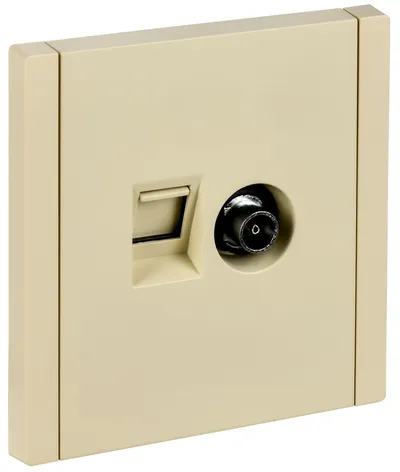 Розетка TV+RJ45 IEK FORTE&PIANO FP-AK20-2-K10, Cat.6, ваниль