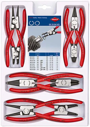 Набор клещей для стопорных колец Knipex KN-002004V01, 8 предметов