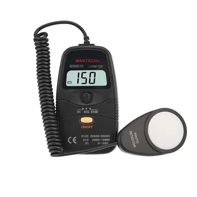 Люксметр REXANT 13-1215 (Mastech MS6610), 0–50000 лк, питание 9V