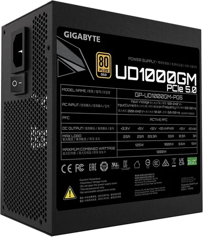 Блок питания Gigabyte GP-UD1000GM PG5, 1000 Вт, 80 PLUS Gold, ATX, модульный