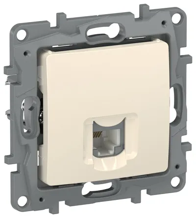 Розетка телефонная IEK IEKETIKA 6723401, RJ11, слоновая кость