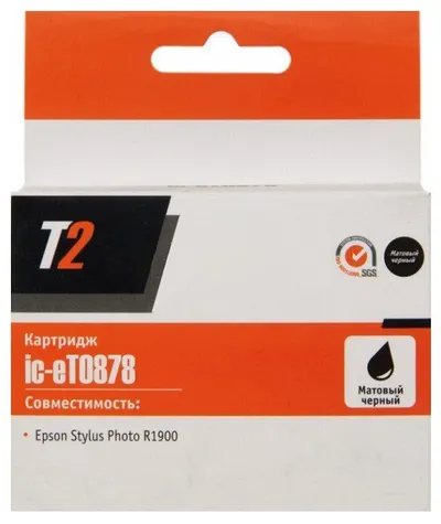 Картридж T2 IC-ET0878, для Epson Stylus Photo R1900, матовый черный, с чипом