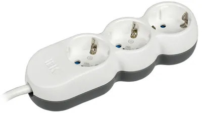 Удлинитель IEK WYP53-16-03-05-Z, 3 розетки 2P+PE, 5 м, 16 А, 250 В, IP20