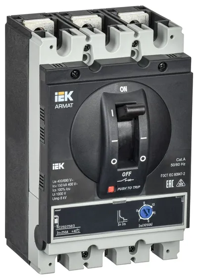 Автоматический выключатель IEK AR-MCCB-3G-150-0250A-MTUC, 3P, 250 А, 150 кА