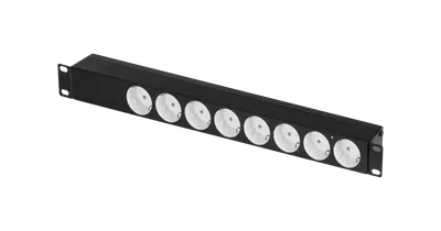 Блок розеток TLK TLK-RS08M1N-BK, 19", 8×евророзетка, 10 А, C14, с фильтром