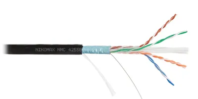 Кабель NIKOMAX NMC 4255B-BK, F/UTP Cat.6a, 4×2×0.57, внешний, PE, 500м
