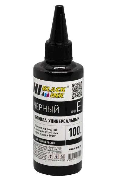 Чернила Hi-Black HB-EPS-Bk-100ML, универсальные для Epson, тип E-V1, чёрные, 0,1 л