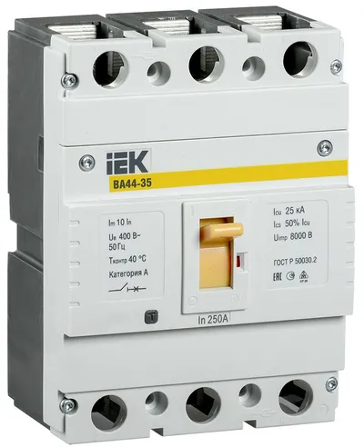 Автоматический выключатель IEK SVA4410-3-0250 (ВА44 35), 3P, 250 А, 25 кА, 400 В