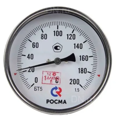 Термометр биметаллический РОСМА БТ-51.211, 0–160 °C, M20x1,5