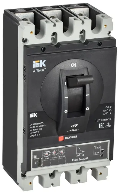 Автоматический выключатель IEK ARMAT AR-MCCB-3I-085-0630A-ELSC, 3P, 630 А, 85 кА