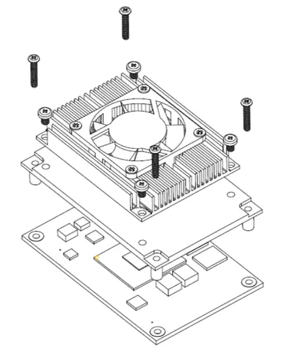 Радиатор Axiomtek 5078D840200E, крепление 4 винта