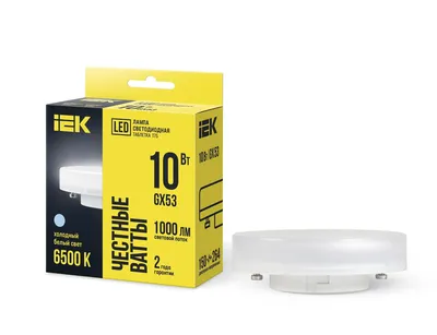 LED-лампа IEK LLE-T80-10-230-65-GX53, 10 Вт, 6500К, GX53, таблетка