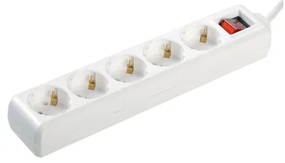 Удлинитель IEK WYP10-16-05-03-ZK-N, 5 мест, 3м, 3×1мм², 16А, с выключателем
