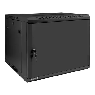 Шкаф телекоммуникационный ExeGate 298619, 19", 9U, настенный, 600x450мм, черный