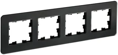 Рамка IEK BR-M42-G-41-K02, 4-местная, стекло, черный матовый, IP20