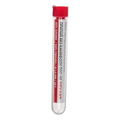 Припой Rexant 09-3092 ПОС-40, проволока Ø1 мм, 10 г, Sn40/Pb60, без флюса