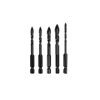 Набор свёрл DELI DH-CZZ005-ED2, по стеклу/керамике/кафелю, 5 шт, 4–10 мм, 1/4" HEX