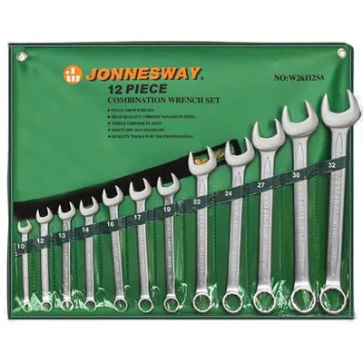 Набор ключей JONNESWAY W26112SA, комбинированные, 10–32 мм, 12 предметов