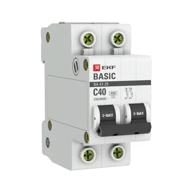 Автоматический выключатель EKF mcb4729-2-40C, 2P, 40А, C, 4.5кА