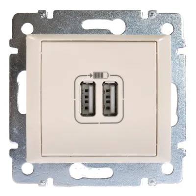 Розетка USB IEK Valena 694372, A+C 18Вт, 2 выхода, слоновая кость