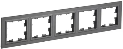 Рамка IEK BRITE РУ-5-БрГ, 5 постов, графит, IP20, 420×120 мм
