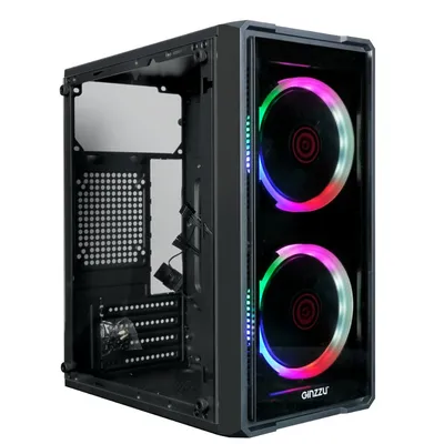 Корпус Ginzzu B177, 2×USB 2.0, стекло