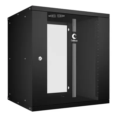 Шкаф телекоммуникационный настенный Cabeus WSC-05D-12U55/45-BK, 19", 12U, стекло, чёрный