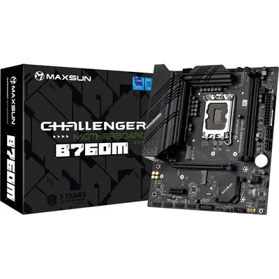 Материнская плата MAXSUN MS-Challenger B760M, Socket 1700, mATX, 2×DDR4, 2×M.2