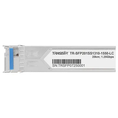 SFP-модуль TRASSIR TR-SFP201SS1310-1550-LC, одномодовый, 1,25 Гбит/с, 1310/1550 нм, 20 км, LC