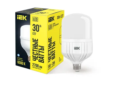 Лампа светодиодная IEK LLE-HP-30-230-65-E27, 30 Вт, 6500 К, E27