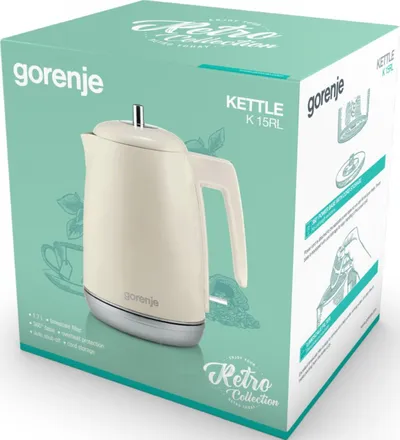 Чайник Gorenje K15RL, 1.7л, 2200Вт, бежевый