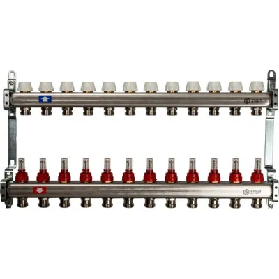 Коллектор STOUT SMS 0917 000013, нержавеющая сталь, 13 выходов, 3/4", 6 бар