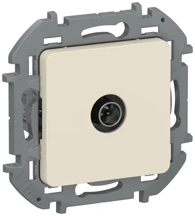 Розетка TV IEK INSPIRIA 6738711, оконечная, 1 выход, скрытый монтаж, IP20, слоновая кость