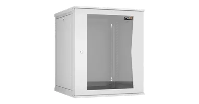 Шкаф настенный TLK TWI-156060-R-G-GY, 15U, 600×703×600 мм, стеклянная дверь