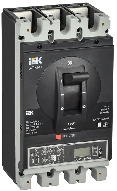 Автоматический выключатель IEK ARMAT MCCB 3P H 400А, 50 кА, электронный расцепитель