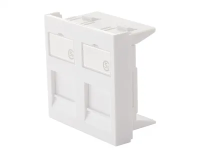 Адаптер Eurolan 16H-45-03WT, 2×Keystone, 45×45 мм, белый