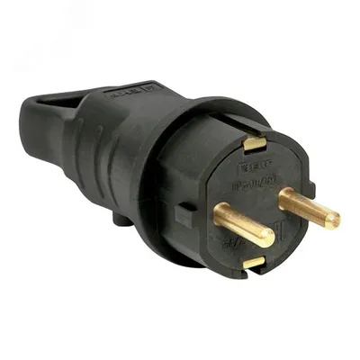 Вилка кабельная угловая EKF RPS-017-16-230-44, 230В, 16А, 2P+PE, IP44