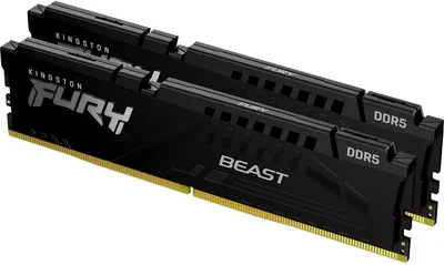 Модуль памяти Kingston FURY Beast Black KF556C36BBEK2-64, DDR5, 64 ГБ (2×32 ГБ), 5600 MT/s, CL36