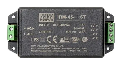 Преобразователь AC-DC Mean Well IRM-45-24ST, 45.6Вт, 24В/1.9А, на шасси