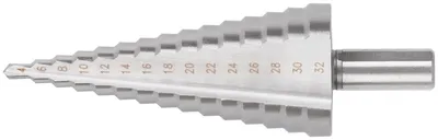 Сверло ступенчатое FIT 36400, HSS Р6М5, 15 ступеней, 4–32 мм