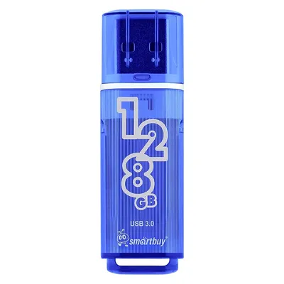 USB-флеш-накопитель Smartbuy Glossy SB128GBGS-DB, 128 ГБ, USB 3.2 Gen1, 75/10 МБ/с