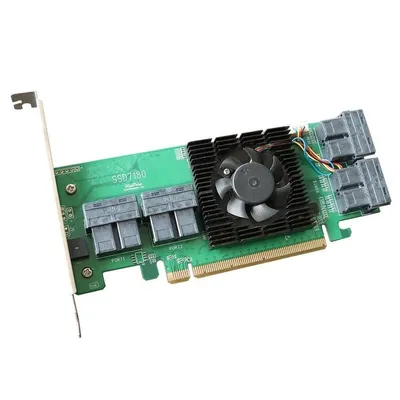 RAID-контроллер HighPoint SSD7180, PCIe 3.0 x16, 8×SFF-8643, NVMe, RAID 0/1/10, LP
